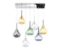 Sospensione Contemporanea Kona Metallo Cromo Vetro Multicolor 7 Luci E27 [EEK: A++]