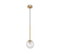 Sospensione Contemporanea Ligero Metallo Ottone 1 Luce Diffusore Vetro Bianco