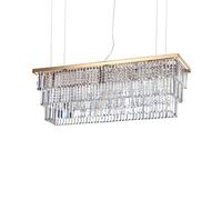 Sospensione Contemporanea Martinez Metallo-Cristallo Oro 8 Luci E14