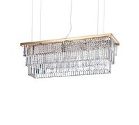 Sospensione Contemporanea Martinez Metallo-Cristallo Oro 8 Luci E14