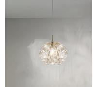 Perenz Sospensione Meteora 6766 – Vetro ambra lavorato e metallo, 1 luce E27, Ø35 cm