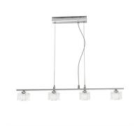 Sospensione Contemporanea Metropolitan Metallo Cromo Vetro Trasparente 4 Luci G9 [EEK: A++]
