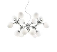 Sospensione Contemporanea Nodi Metallo Bianco 15 Luci E14