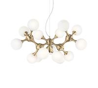 Sospensione Contemporanea Nodi Metallo Ottone 15 Luci E14