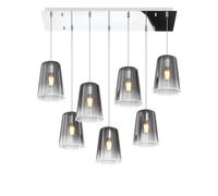 Sospensione Contemporanea Rett. Shaded Metallo Cromo E Cromo 7 Luci E27