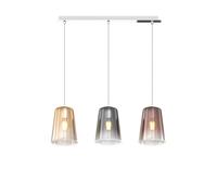 Sospensione Contemporanea Rett. Shaded Metallo Cromo Vetro Multicolor 3 Luci E27 [EEK: A++]