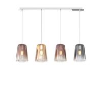 Sospensione Contemporanea Rett. Shaded Metallo Cromo Vetro Multicolor 4 Luci E27 [EEK: A++]