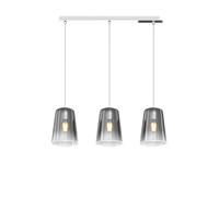 Sospensione Contemporanea Rett. Shaded Metallo E Vetro Cromo 3 Luci E27