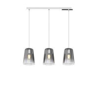 Sospensione Contemporanea Rett. Shaded Metallo E Vetro Cromo 3 Luci E27 [EEK: A++]