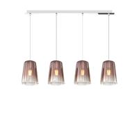 Sospensione Contemporanea Rett. Shaded Metallo Rame Vetro Cromo 4 Luci E27
