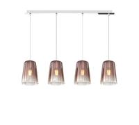 Sospensione Contemporanea Rett. Shaded Metallo Rame Vetro Cromo 4 Luci E27 [EEK: A++]