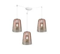 Sospensione Contemporanea Shaded Metallo Bianco Vetro Rame 3 Luci E27 [EEK: A++]