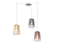 Sospensione Contemporanea Shaded Metallo Cromo Vetro Multicolor 3 Luci E27 [EEK: A++]