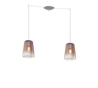 Sospensione Contemporanea Shaded Metallo Cromo Vetro Rame 2 Luci E27 [EEK: A++]