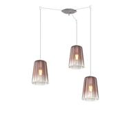 Sospensione Contemporanea Shaded Metallo Cromo Vetro Rame 3 Luci E27 [EEK: A++]