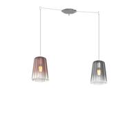 Sospensione Contemporanea Shaded Metallo Cromo Vetro Rame E Cromo 2 Luci E27 [EEK: A++]