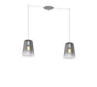 Sospensione Contemporanea Shaded Metallo E Vetro Cromo 2 Luci E27