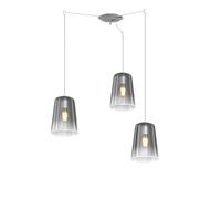 Sospensione Contemporanea Shaded Metallo E Vetro Cromo 3 Luci E27 [EEK: A++]