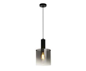 Sospensione Contemporanea Svezia Acciaio Nero Vetro 1 Luce E27