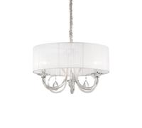 Sospensione Contemporanea Swan Corda Bianco 3 Luci E14