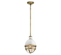 Elstead Kichler Tollis Plafoniera a sospensione globo in ottone naturale e bianco