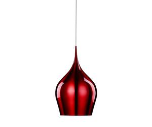 Sospensione Contemporanea Vibrante Alluminio Rosso 1 Luce E27
