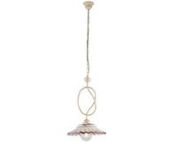 Sospensione Country Chic Bistrot 1 Luce Avorio Con Ceramica Vietrese
