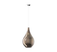 SOSPENSIONE CROMO 1 LUCE VETRO GRANDE BRONZO 1193CR-SG-BR