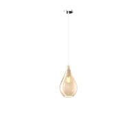 SOSPENSIONE CROMO 1 LUCE VETRO PICCOLO AMBRA 1193CR-SP-AM