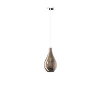 SOSPENSIONE CROMO 1 LUCE VETRO PICCOLO BRONZO 1193CR-SP-BR