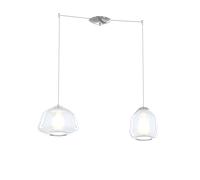 Sospensione Contemporanea Double Skin Metallo Cromo Vetro A-B Trasp 2 Luci E27
