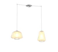 SOSPENSIONE CROMO 2 LUCI SPOSTABILE VETRI ALPHA + GAMMA AMBRA 1176CR-S2 S AG-AM