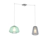 SOSPENSIONE CROMO 2 LUCI SPOSTABILE VETRI ALPHA VE + GAMMA AM 1176CR-S2 S AG-MC