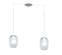 SOSPENSIONE CROMO 2 LUCI SPOSTABILE VETRI BLU 1181CR-S2 S-BL