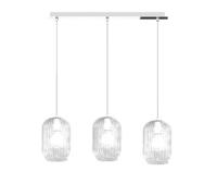 SOSPENSIONE CROMO 3 LUCI RETTANGOLARE VETRI TRASPARENTE 1181CR-S3 R-TR