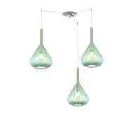 SOSPENSIONE CROMO 3 LUCI SPOSTABILE VETRI VERDE 1177CR-S3 S-VE