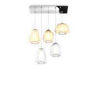 SOSPENSIONE CROMO 5 LUCI RETTANGOLARE VETRI (ALPHA AM) (BETA AM + TR) (GAMMA TR + AM) 1176CR-S5 R ABG-TA