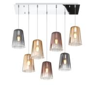 SOSPENSIONE CROMO RETTANGOLARE 7 LUCI (3 AM+2 RA+2 CR) 1164CR-S7 R-MC