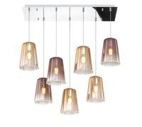 SOSPENSIONE CROMO RETTANGOLARE 7 LUCI (4 AM + 3 RA) 1164CR-S7 R-AR