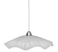 Sospensione D45 1xE27 Montatura Trasparente-Cromo Vetro Lastra Bianco E-Energy Isabella