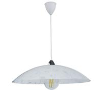 Sospensione D50 1xE27 Montatura Cromo-Bianco Vetro Lastra Bianco Garden E-Energy Lena