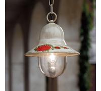 Sospensione da esterno classica avorio e oro decorata a mano 1 luce FL-171