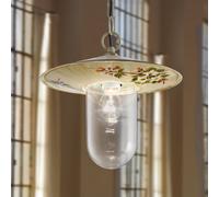 Sospensione da esterno classica avorio e oro decorata a mano 1 luce FL-174