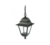 Sospensione Da Esterno Contemporanea Old Alluminio E Vetro Nero 1 Luce E27