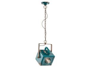 Sospensione da interno a in Ferro e materiale Ceramico URBAN RETRO' dimensione 23x16x h 95 cm peso 3,10 kg - Attacco Lampada E 27 Vintage Verde verde