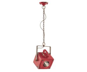 Sospensione da interno a in Ferro e materiale Ceramico URBAN RETRO' dimensione 23x16x h 95 cm peso 3,10 kg - Attacco Lampada E 27 Vintage Rosso rosso