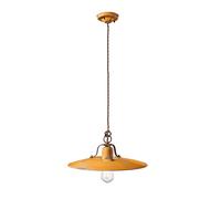 Sospensione da Interno COUNTRY RETRO IN MATERIALE CERAMICO Diametro ? 40cm 1,70 kg - Attacco Lampada E27 max 77W interno VINTAGE GIALLO giallo