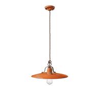 Sospensione da Interno COUNTRY RETRO IN MATERIALE CERAMICO Diametro ? 40cm 1,70 kg - Attacco Lampada E27 max 77W interno VINTAGE Arancio arancione