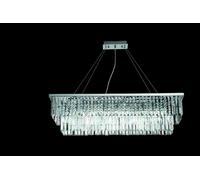 SOSPENSIONE DAIQUIRI GRANDE 8 LUCI ATTACCO E14 L.100CM CROMO E CRISTALLO