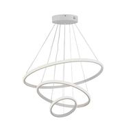 V-TAC Lampadario LED a Sospensione con 3 Cerchi 32W in Metallo Colore Bianco 60*40*20cm 3000K